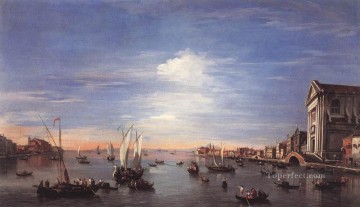 ジュデッカ運河とザッテレ フランチェスコ グアルディ ベネチアン Oil Paintings
